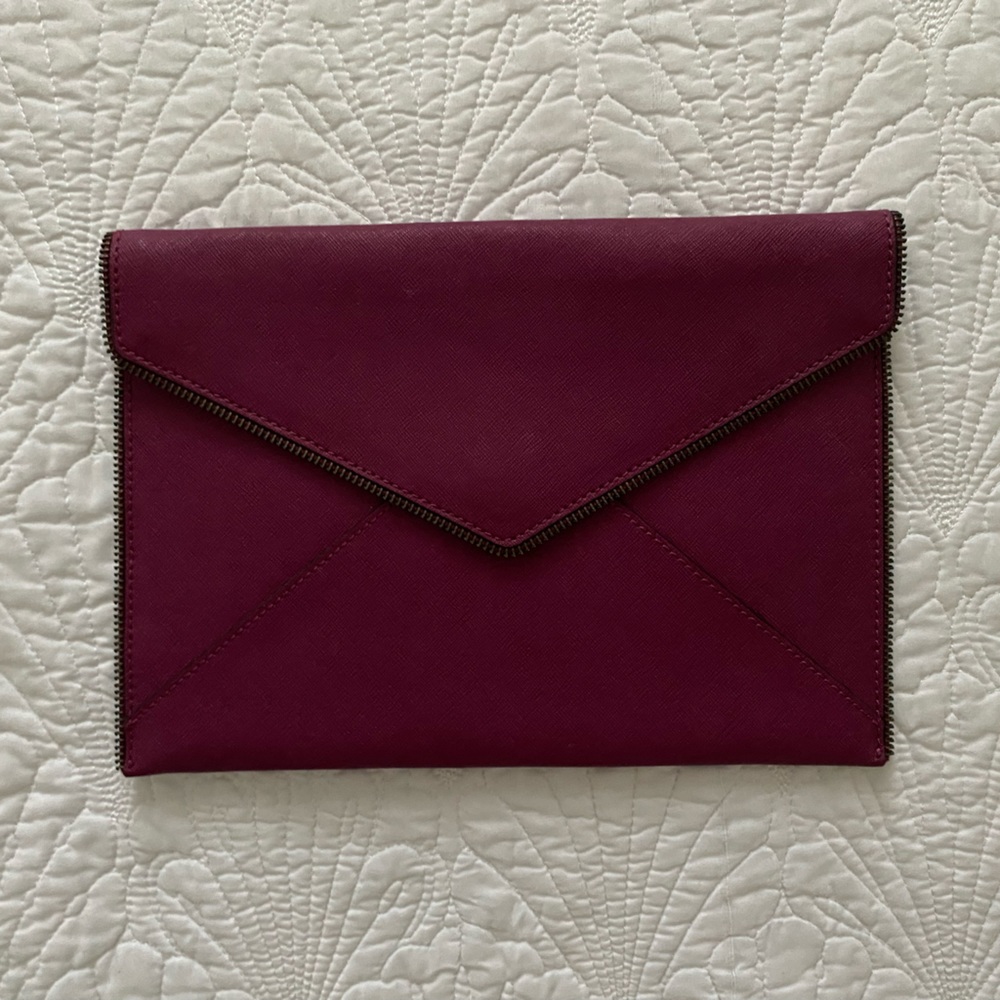 REBECCA MINKOFF. Envelope Clutch. Burgundy.
